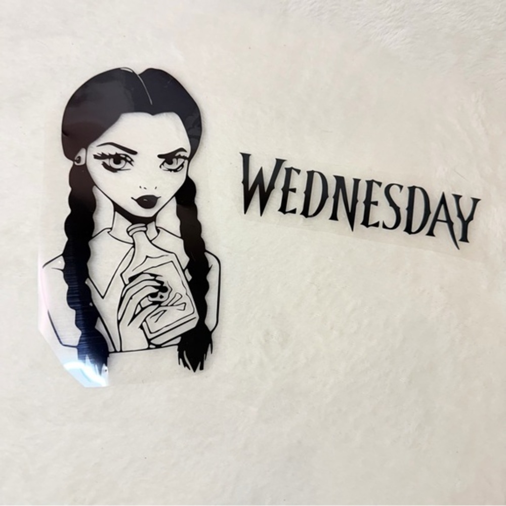 Wednesday Heat Transfer Shirt‎ Decal The Addams Family Black